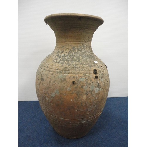 430 - Terracotta garden amphora-style pot on stand.