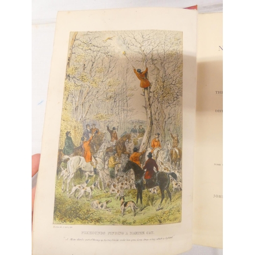 123 - VYNER ROBERT T.  Notitia Venatica, A Treatise on Fox-Hunting. Col. plates. Orig. dec. red ... 