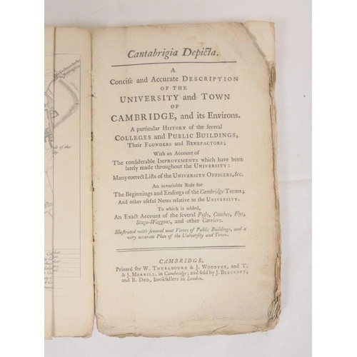 185 - THURLBOURN W. & WOODYER J. (Pubs).  Cantabrigia Depicta, A Concise & Accurate Description of... 