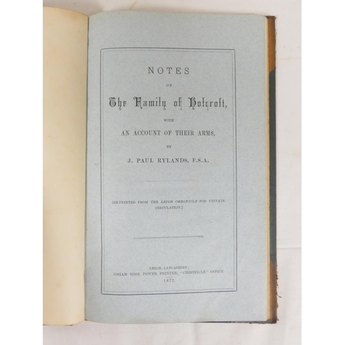 186 - RYLANDS J. PAUL.  Notes on the Family of Holcroft With an Account of Their Arms. Eng. fron... 