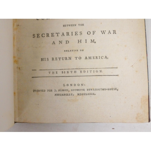 193 - BURGOYNE GENERAL.  A Letter from Liut. Gen. Burgoyne to HIs Constituents Upon His Late Resignation w... 