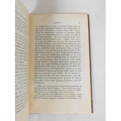 194 - DE MAISTRE COUNT JOSEPH.  Letters to a Russian Gentleman on the Spanish Inquisition. Small... 