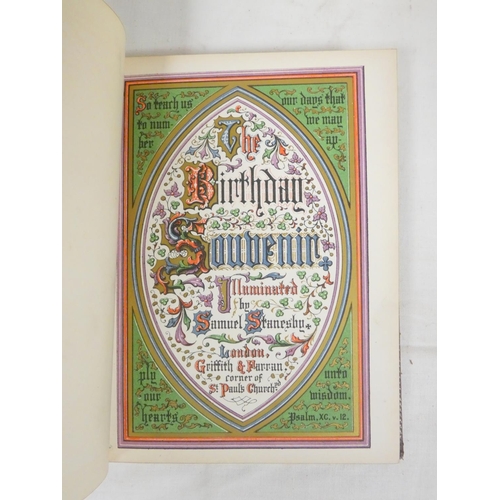 196 - GRIFFITH & FARRAN (Pubs).  The Birthday Souvenir Illuminated by Samuel Stanesby. 28pp. Fine chro... 