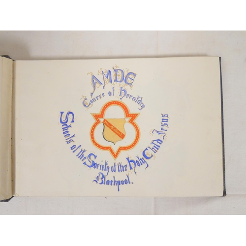 199 - A.M.D.E. Course of Heraldry. Manuscript & original watercolour, gouache & pencil throughout.... 