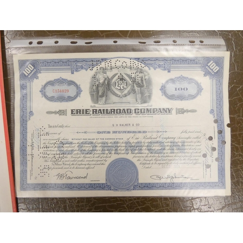 212 - Stock & Share Certificates.  Collection of 30 United States col. eng. vintage certific... 