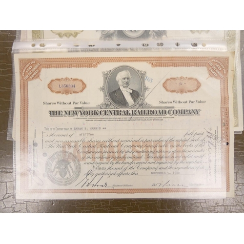 212 - Stock & Share Certificates.  Collection of 30 United States col. eng. vintage certific... 