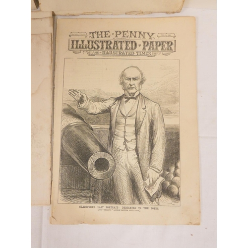 214 - Newspapers, Periodicals, etc.  A carton of various 19th century & other newspapers, etc. incl. s... 