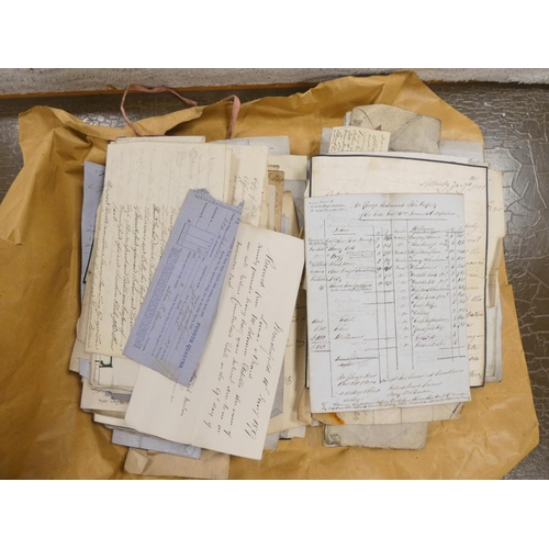 216 - Documents & Ephemera - Cumberland.  A bundle of legal documents, manuscript bills & ephemera... 