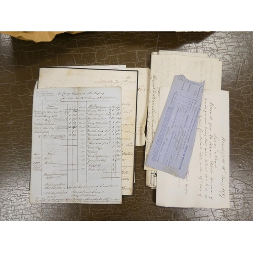 216 - Documents & Ephemera - Cumberland.  A bundle of legal documents, manuscript bills & ephemera... 