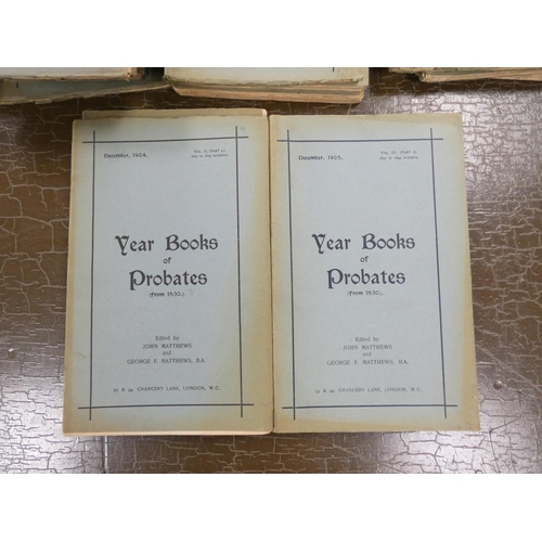 222 - MATTHEWS J. & G. F. (Ed).  Commonwealth Probates & Year Books of Probates. 20 vari... 