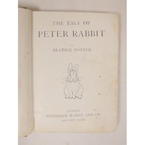 240 - POTTER BEATRIX.  The Tale of Peter Rabbit. Col. plates. Plain endpapers (thus replacements?). Orig. ... 