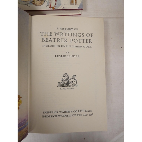 243 - LINDER LESLIE.  A History of the Writings of Beatrix Potter. Illus. Orig. cloth in d.w. 1971; also M... 