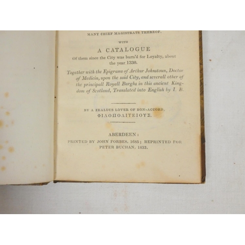 248 - (SKENE ALEXANDER).  A Succinct Survey of the Famous City of Aberdeen. 92pp. 16mo. Aberdeen... 