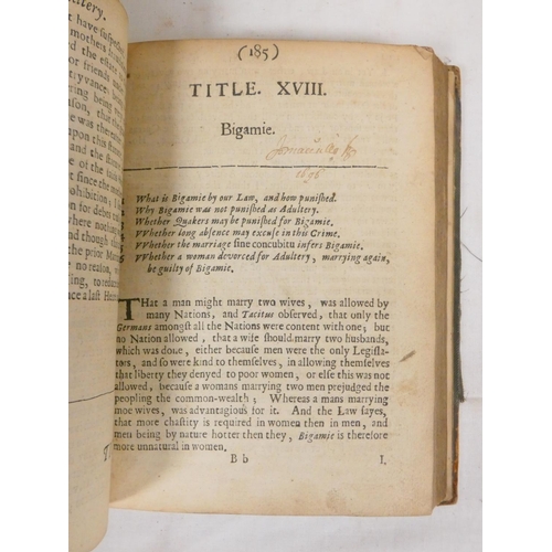 250 - MACKENZIE SIR GEORGE.  The Laws & Customes of Scotland, in Matters Criminal. Defective... 