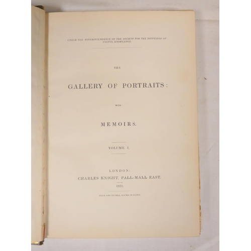 252 - SOCIETY FOR THE DIFFUSION OF USEFUL KNOWLEDGE.  The Gallery of Portraits with Memoirs. Vol... 