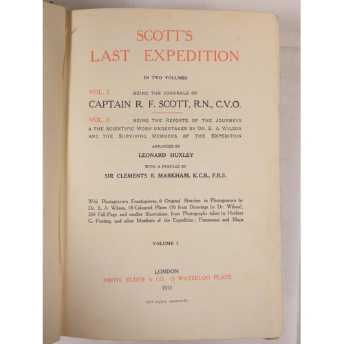 256 - SCOTT CAPTAIN R. F.  Scott's Last Expedition. 2 vols. Many plates, illus. & maps. Orig... 