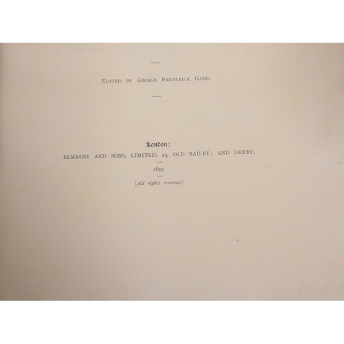 263 - KEYS JOHN.  Sketches of Old Derby & Neighbourhood. Port. frontis, eng. plates & te... 