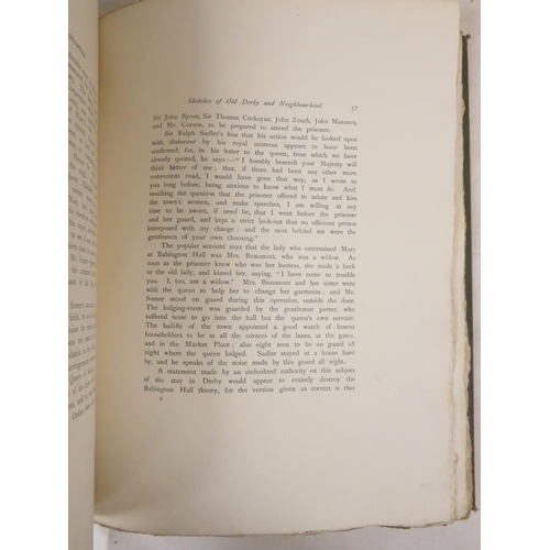 263 - KEYS JOHN.  Sketches of Old Derby & Neighbourhood. Port. frontis, eng. plates & te... 