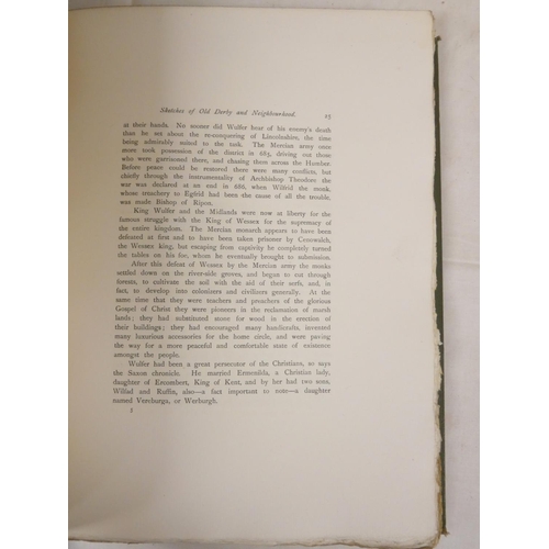 263 - KEYS JOHN.  Sketches of Old Derby & Neighbourhood. Port. frontis, eng. plates & te... 