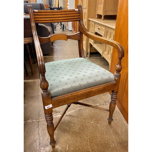 663 - Floral upholstered dining chair