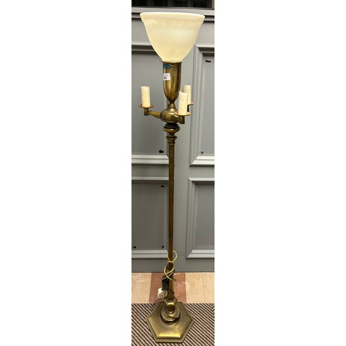 562 - Candelabra style brass standard lamp