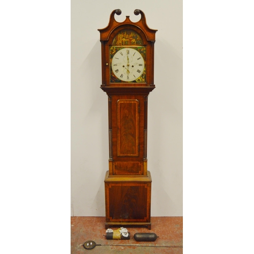 197 - William Young of Dundee19th century Scottish inlaid mahogany eight day longcase clock, the 13in pain... 