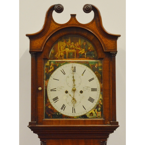 197 - William Young of Dundee19th century Scottish inlaid mahogany eight day longcase clock, the 13in pain... 