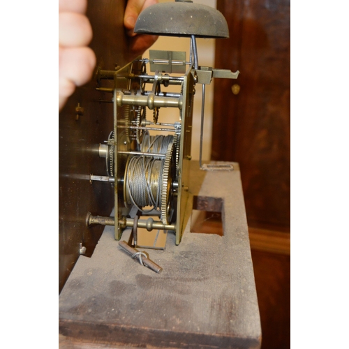 199 - George III style antique mahogany eight day longcase clock, the 14in brass dial inscribed 'Tempus Fu... 