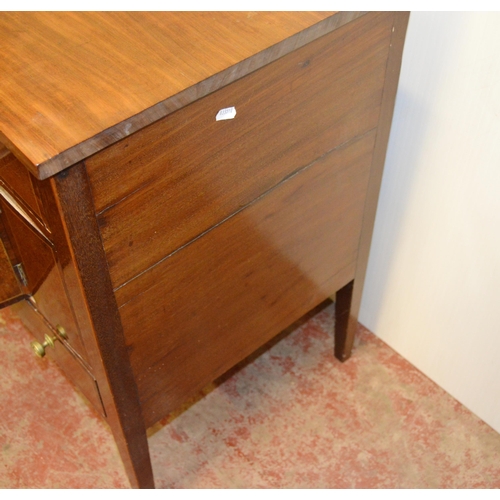 447 - George III mahogany cupboard chest/wash stand, with two short drawers to the top and bottom and two ... 