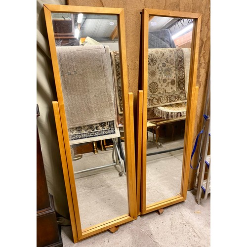 701 - Pair standing dressing mirrors, 152.5cm high