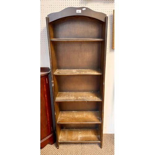 491 - Mahogany open bookcase 144cm h x 51cm w