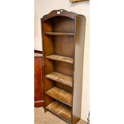 491 - Mahogany open bookcase 144cm h x 51cm w