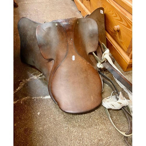 690 - Leather horse saddle