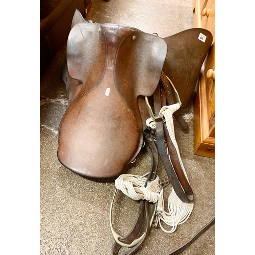 690 - Leather horse saddle