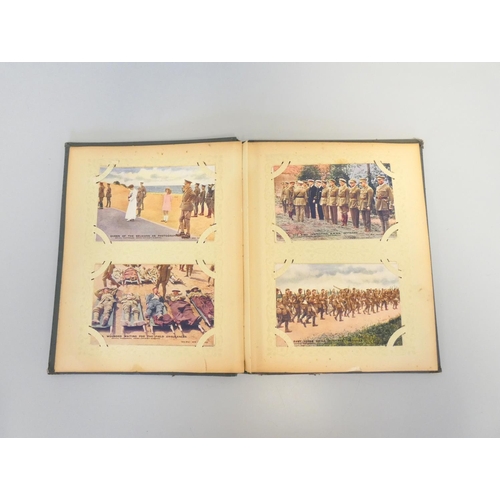 330 - Postcard album containing 52 First World War scenes to include the famous A Present for the Kaiser 