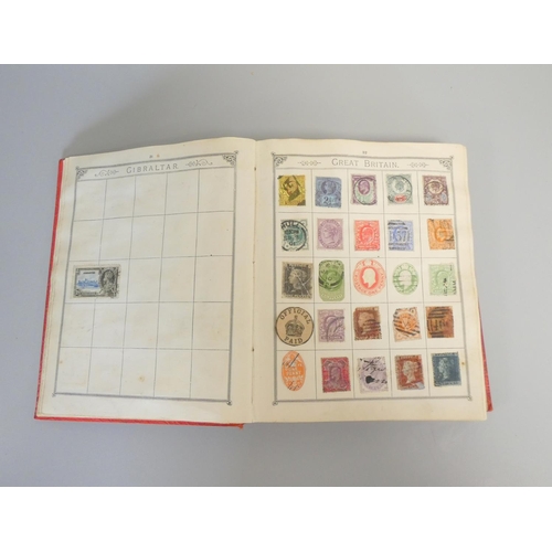 358 - Album of British and World postage stamps to include an imperforated two penny blue and penny red, a... 