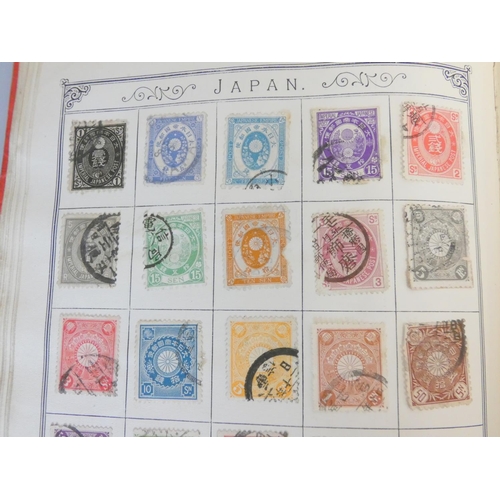 358 - Album of British and World postage stamps to include an imperforated two penny blue and penny red, a... 