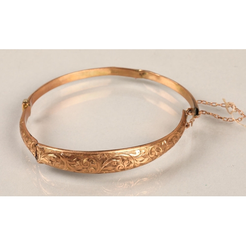 185 - Damaged 9ct gold bangle, 5.8g