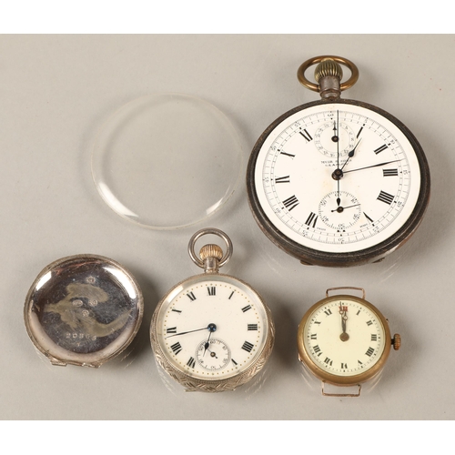 209 - 9ct gold cased wrist watch (no strap, gross weight 12g), Muir & Sons Glasgow pocket watch, and a... 