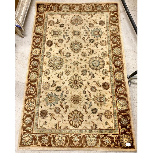 706 - Floral beige floor rug