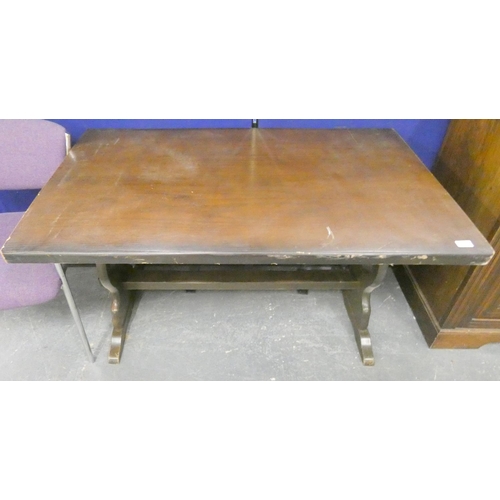 484 - Vintage Priory style dining table.