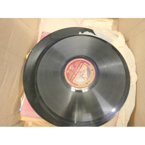 486 - Box of 78's records.