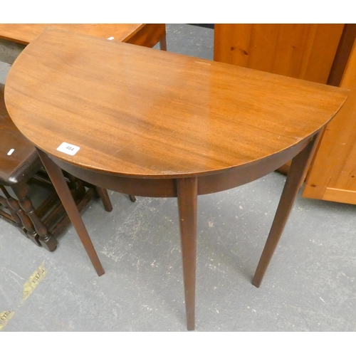 488 - Mahogany demi lune side table