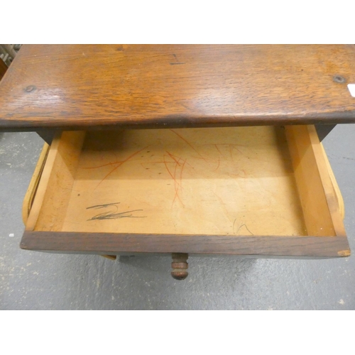 482 - Oak side table with drawer.