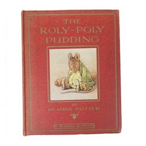 POTTER BEATRIX.  The Roly-Poly Pudding. Col. Plates & other illus. Larger format in in orig. pict. red cloth, very nice cond. Ownership inscription dated 1926.
