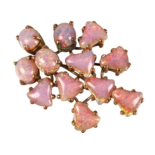 Ladies opal cluster brooch, each opal approx 2 carat.