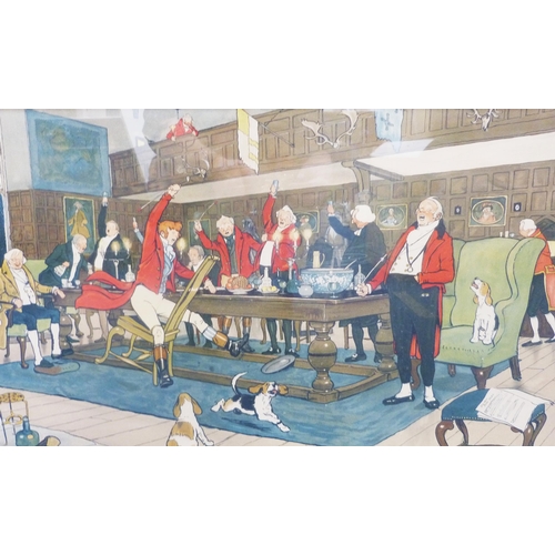 321 - After Cecil Aldin (British, 1870 - 1935)'The Hunt Supper', 'Private Dining' and 'Chess Game'Three ch... 