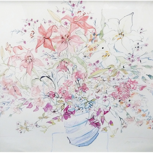 362 - Jenny Matthews (Scottish, b. 1964)Bouquet with white liliesSigned and dated 1989, watercolour, 78cm ... 