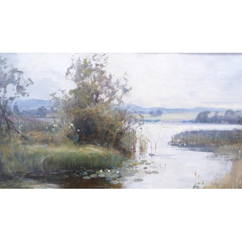 364 - Scottish SchoolMenteith BurnSigned indistinctly, oil on canvas, 24cm x 34cm.... 