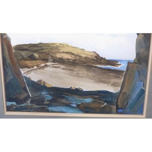 373 - Teresa Dura Branson (Scottish, 1935 - 2016)'St Ninian's Cave'Signed, watercolour, 47cm x 37.5cm, and... 